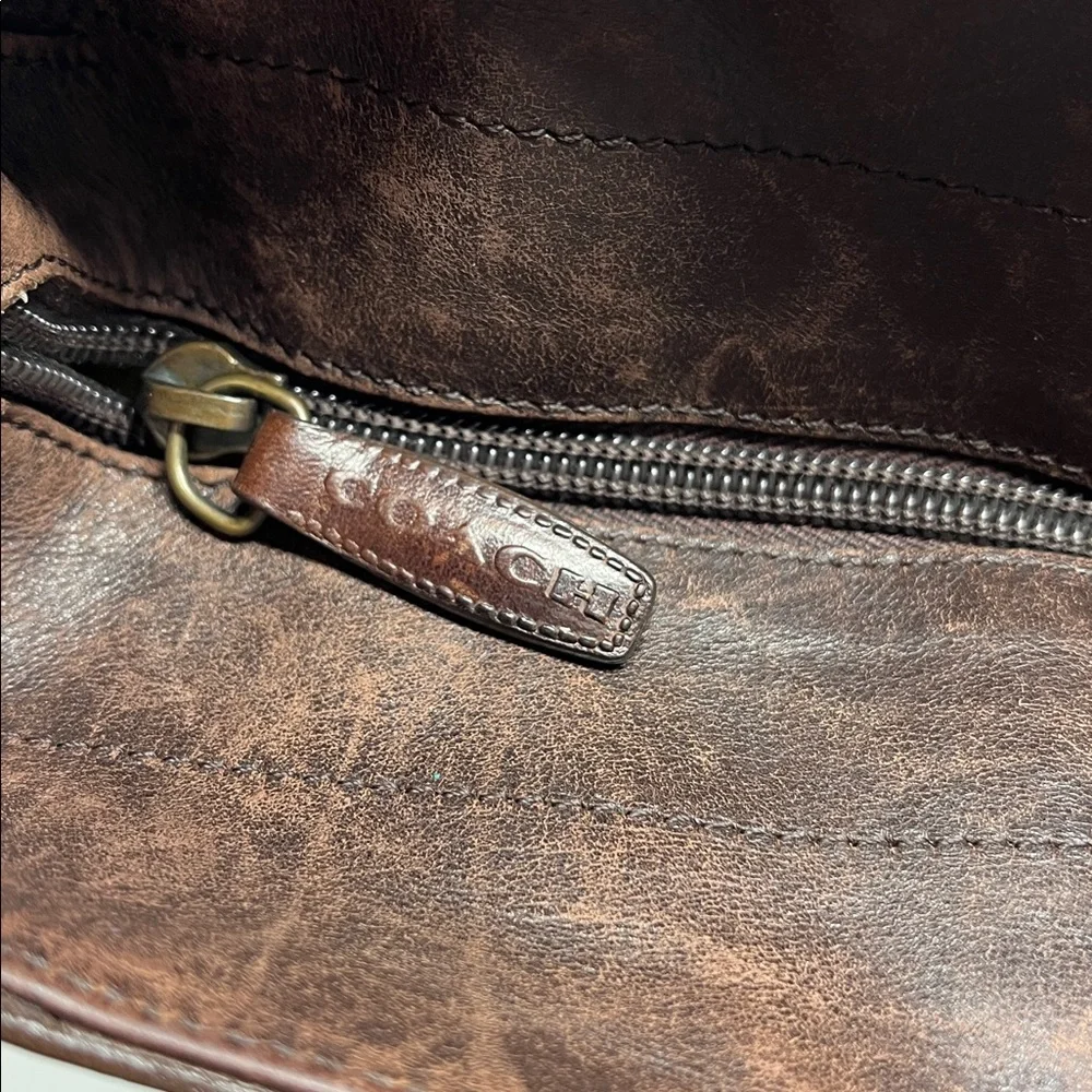 VINTAGE COACH 1997 LEGACY ZIPPER TOP TOTE CALFSKIN LEATHER MADE IN ITALY - Picture 10 of 17